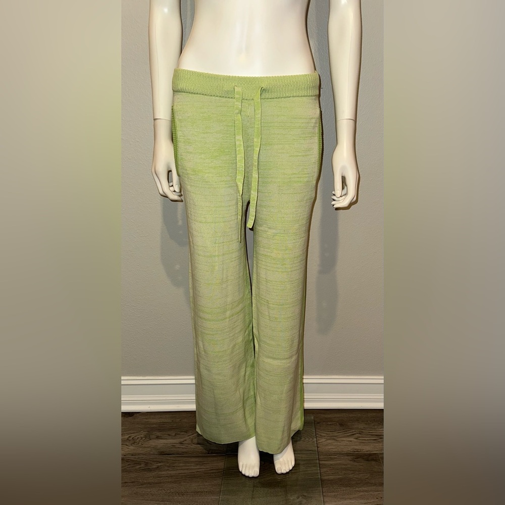 Live the Process “Marl” matcha green knit lounge casual pants w pockets XS - Picture 8 of 10